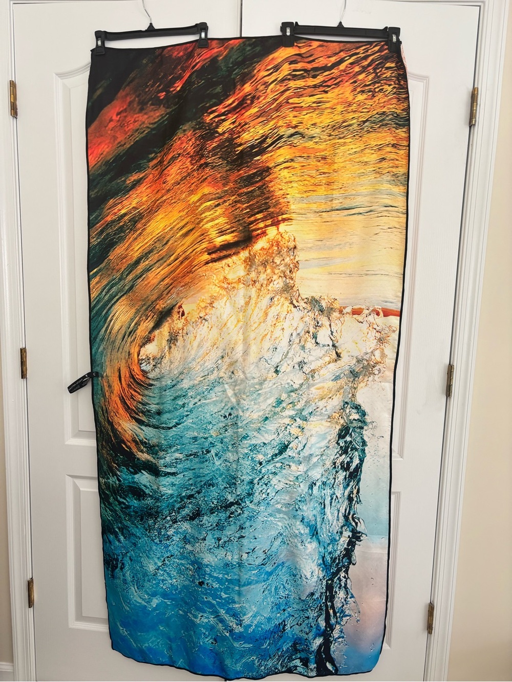Whitley Willows Abstract Ocean Wave Reversible Microfiber Beach Towel